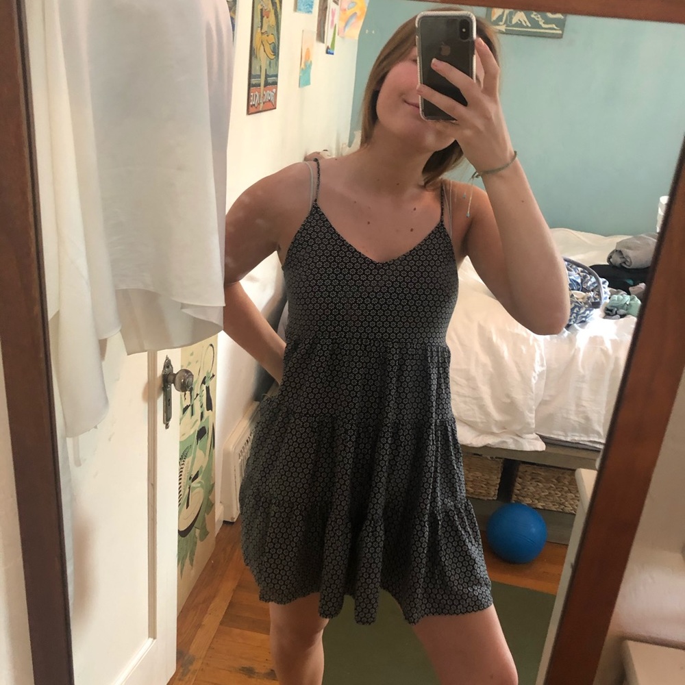 H&M floral black and white dress